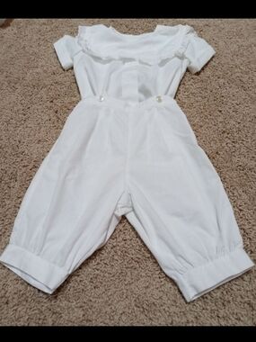 White Baby Romper with Peter Pan Collar